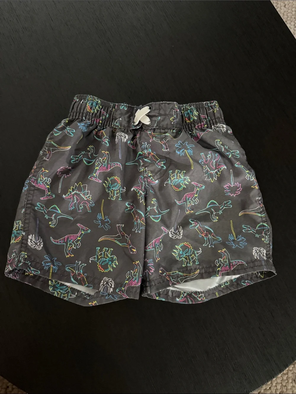 Cat & Jack Kids Grey Dinosaur Print Swim Shorts 5T